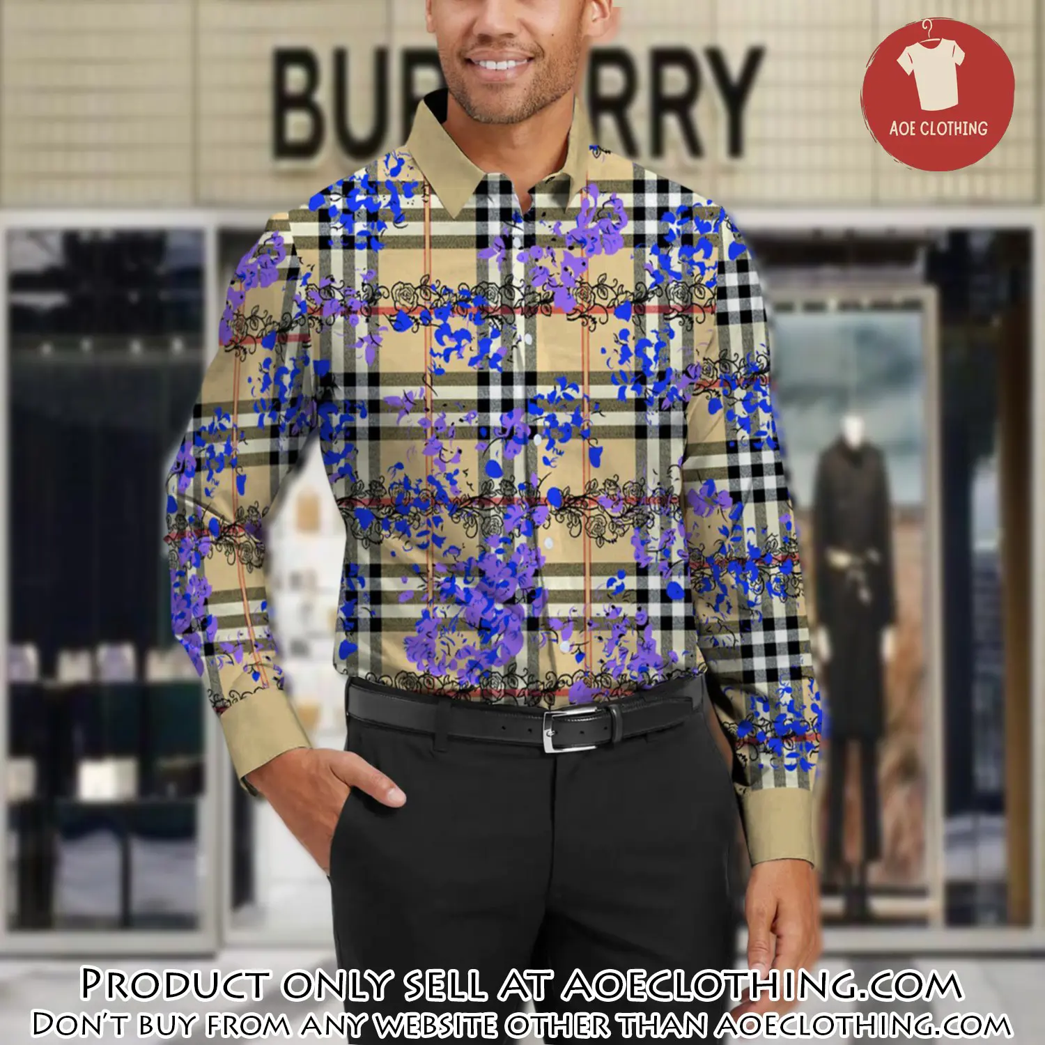 Burberry long sleeves button down shirt for elegant men lsb1002 aoe2343517
